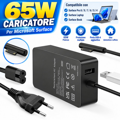 65w caricatore per - caricatore, microsoft